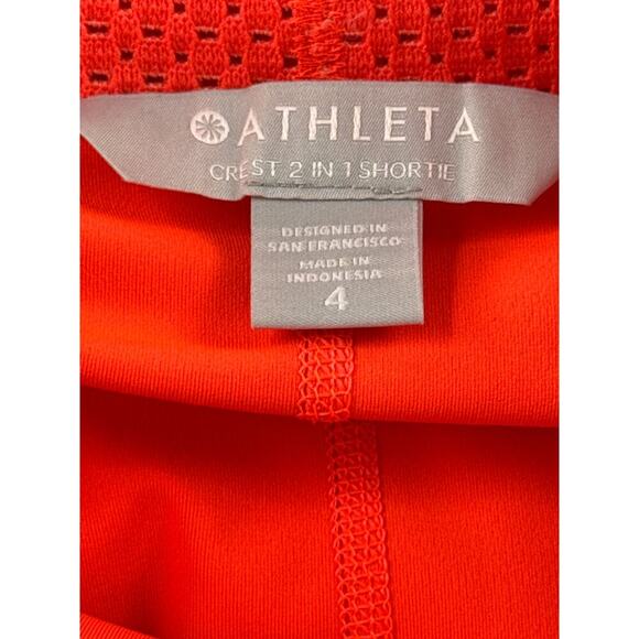 Women’s Athleta Salmon Crest 2 in 1 Shortie Active Shorts Sz 4 - Picture 2 of 3